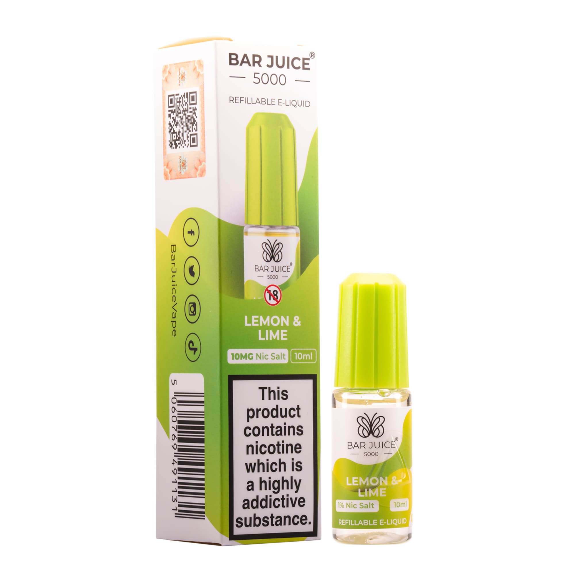 Bar Juice 5000 - Lemon & Lime Nic Salt E-Liquid - 10ml - 20mg